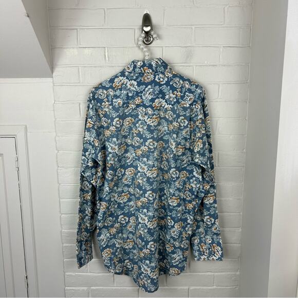 Vintage Sears Authentic Western Wear Pearl Snap Floral Button Down Shirt Size L - Picture 10 of 11